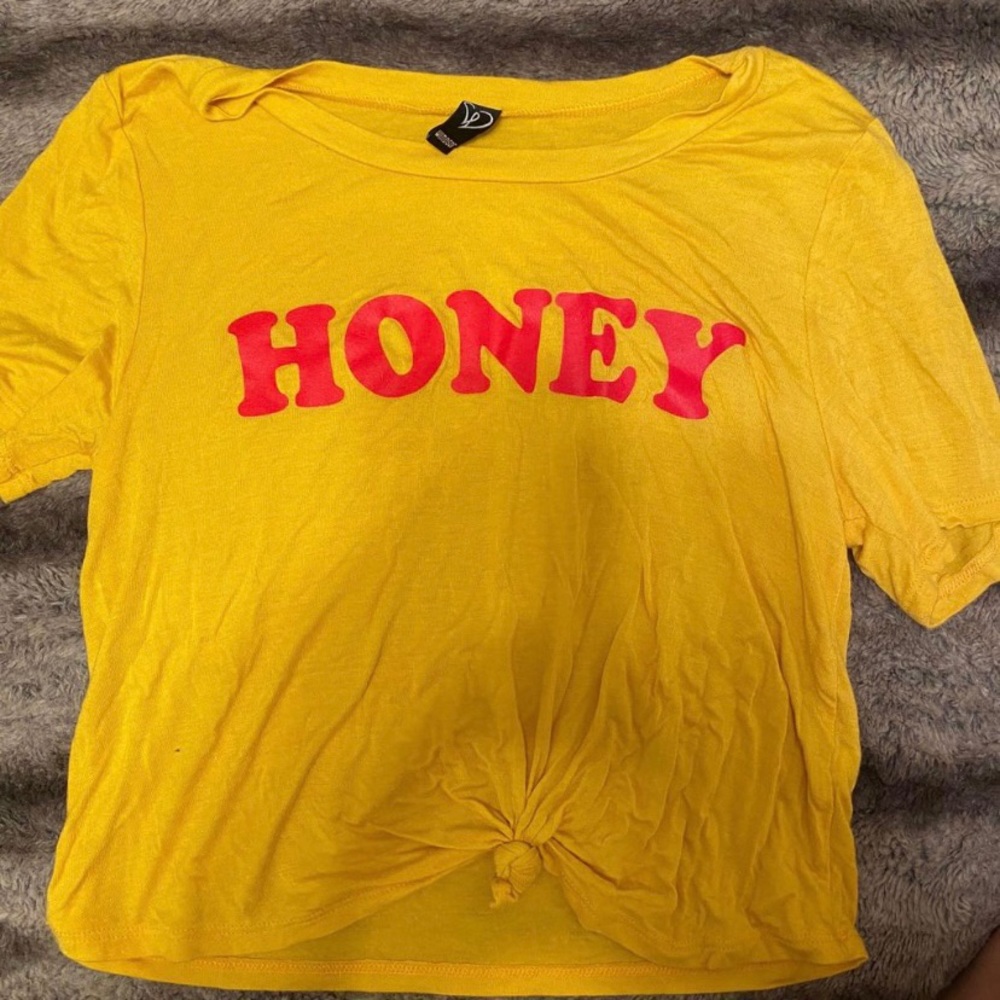 “Honey” Yellow Tie Crop Top